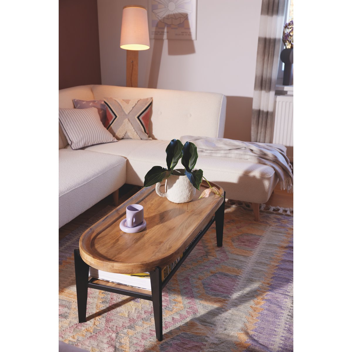 Rectangular Coffee Table with Tray