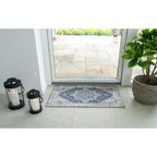 Havana Deurmat Blauw Chenille Polyester 50x80cm