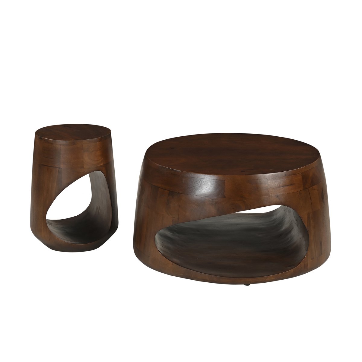 Round Coffee Table Made of Solid Mango Wood