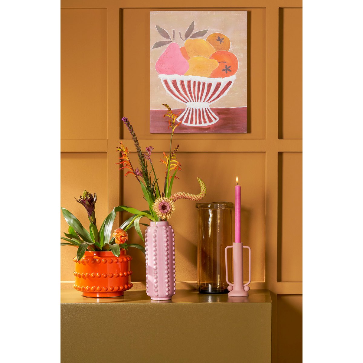 Keramieken Vaas Roze - H30 x Ø11 cm