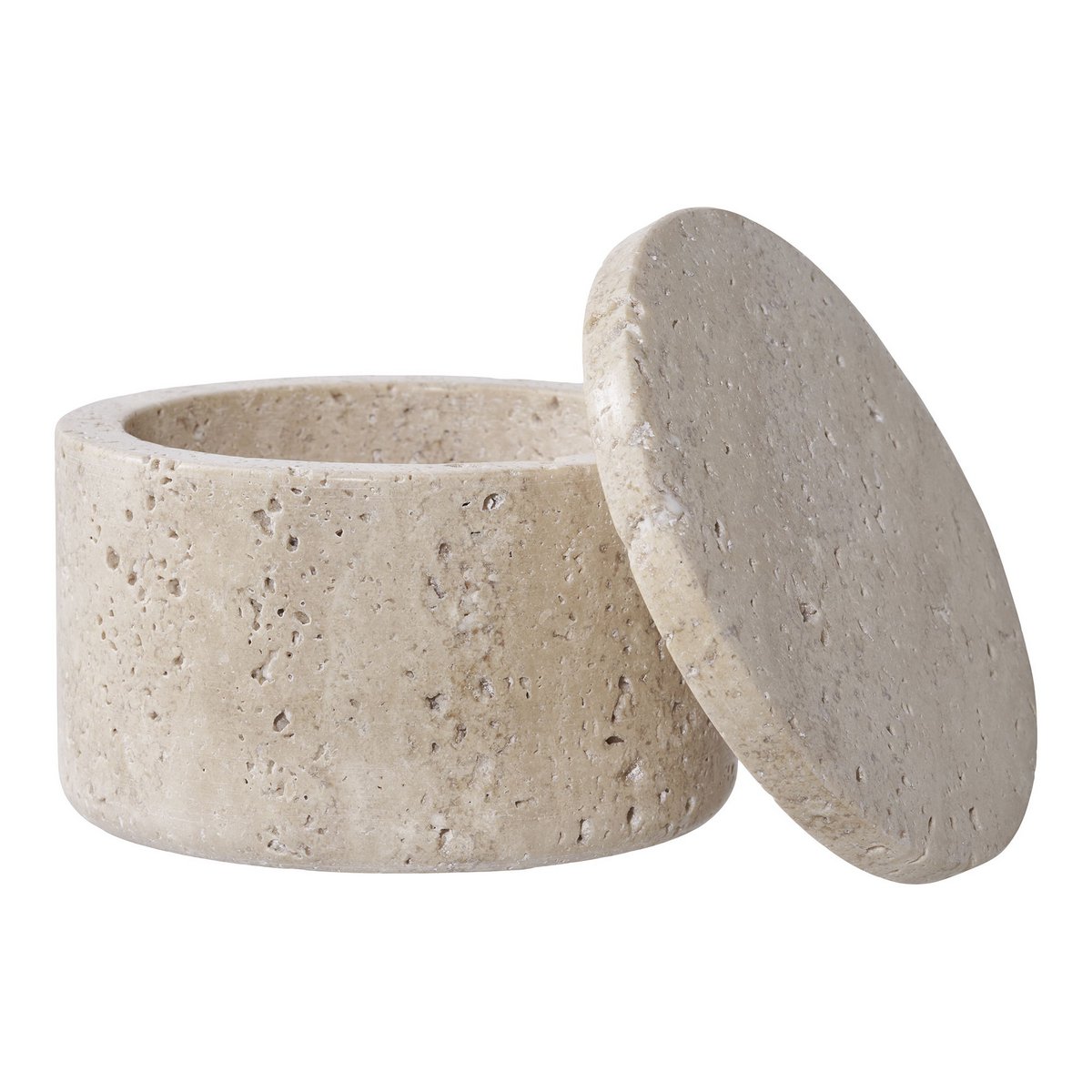 Voorraadpot Travertijn Ø10x6,5cm - Natuurlijk
