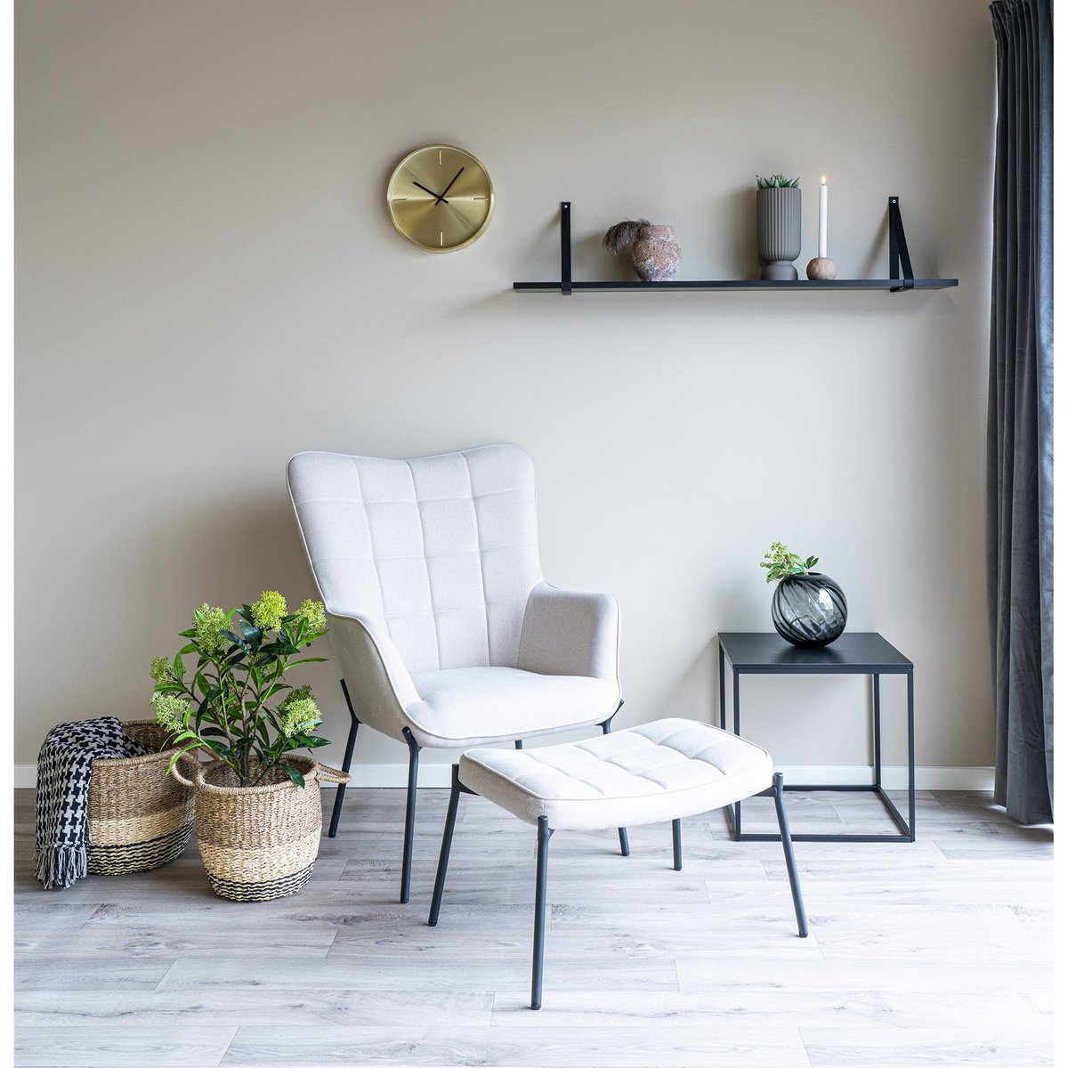 Wandklok Aluminium Goud Stil Uurwerk Ø30 cm