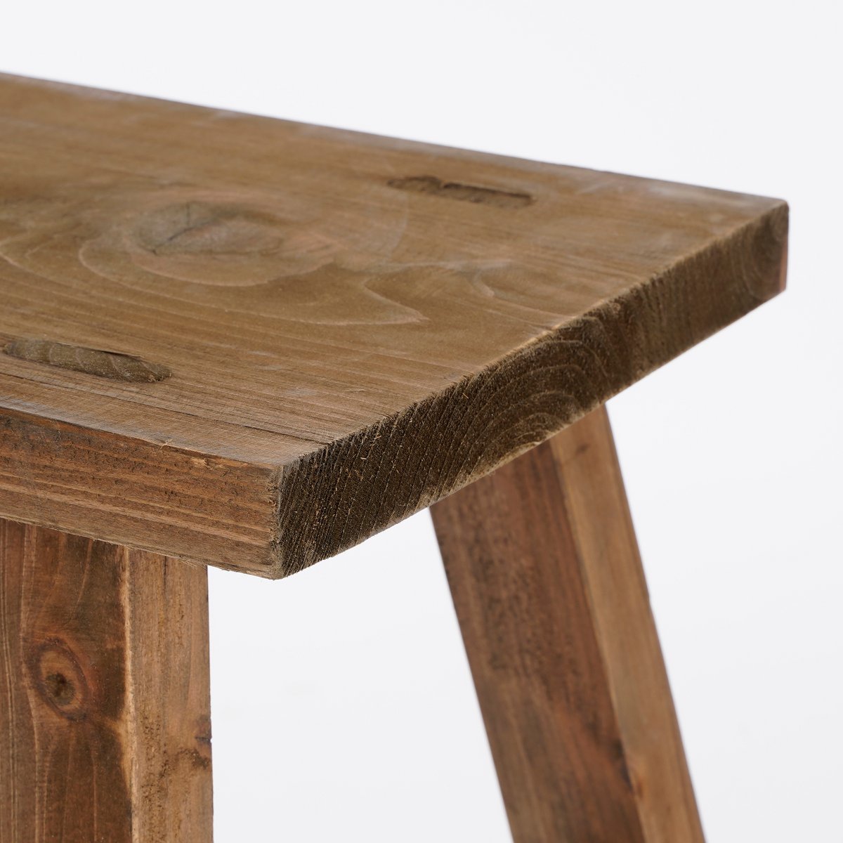 Bold Houten Krukje - Gerecycled Hout Bruin - L38 x B29 x H34 cm