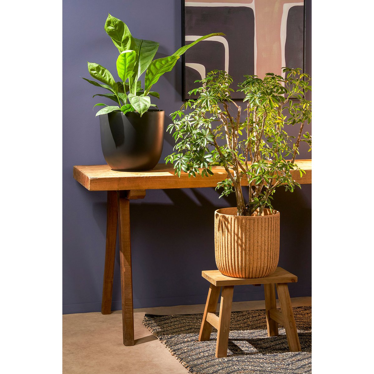 Bold Houten Krukje - Gerecycled Hout Bruin - L38 x B29 x H34 cm