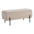 Bench with storage space Beige Bouclé 95x36.5x43cm