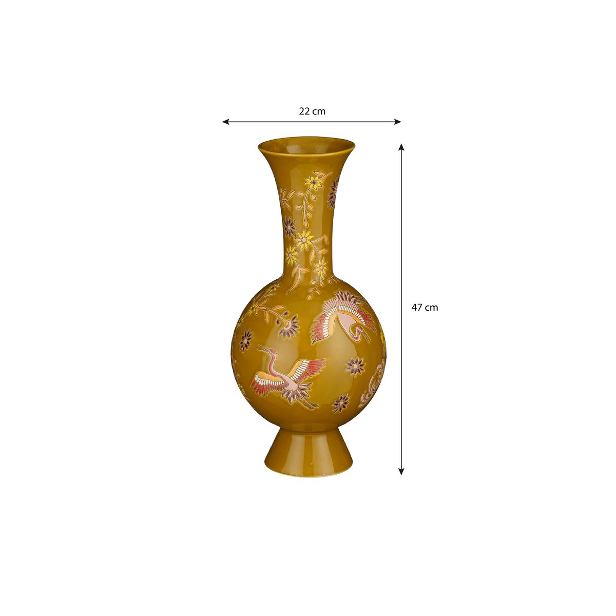 Eloise Vaas Keramiek Oker - H47 x Ø22 cm