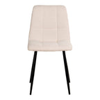 Eetkamerstoel Set van 2 - Wit Bouclé, Zwarte Poten