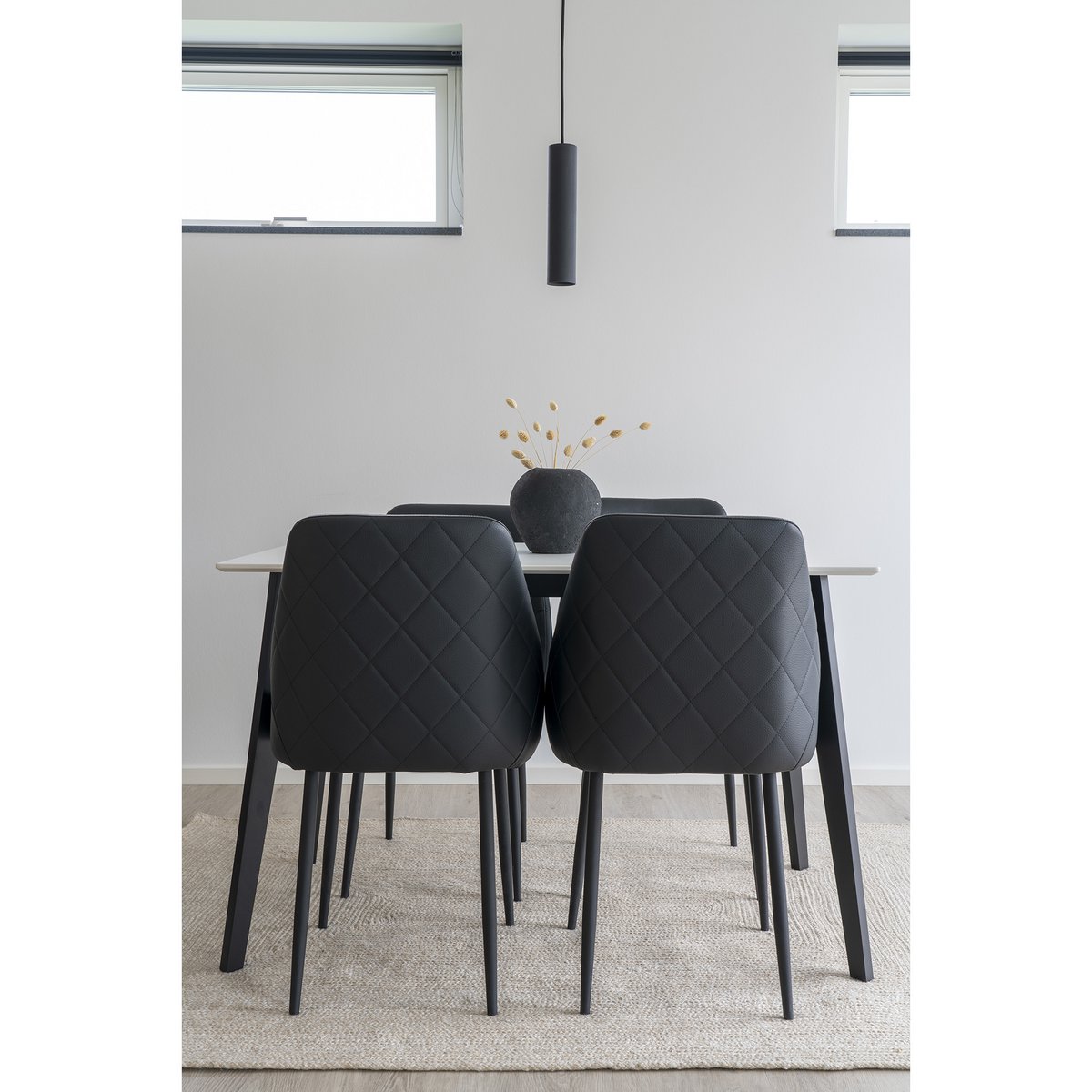 Paris Hanglamp Zwart Staal 6x6x28 cm