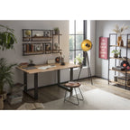 Tafel 140x80 cm met Naturel Blad en Zwart Frame