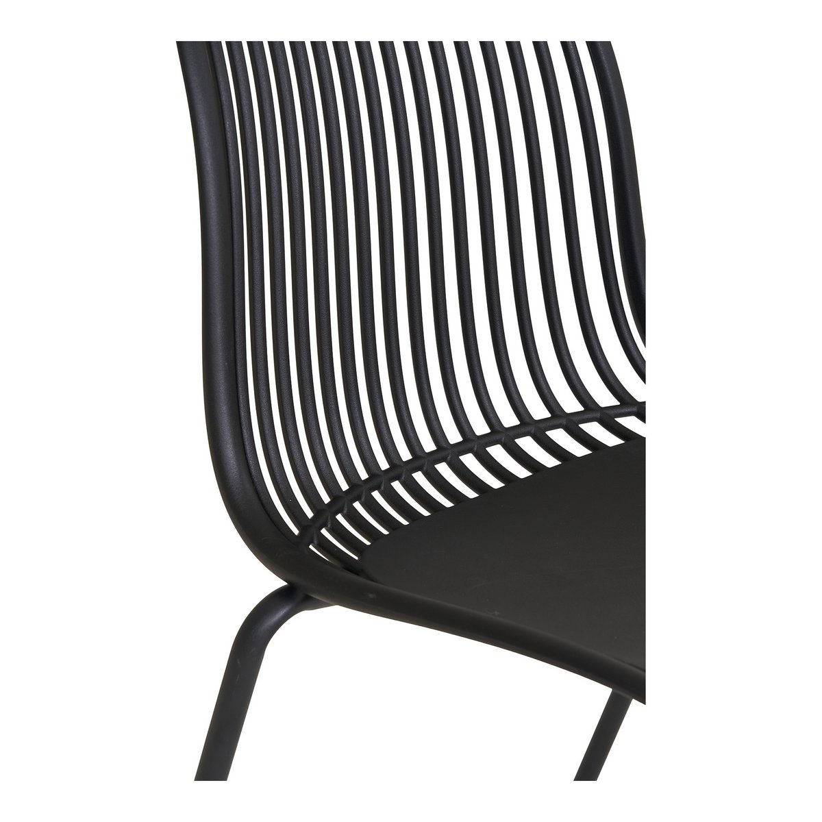 Branson Garden Chair Black Stackable 55x46.5x82 cm Set of 4