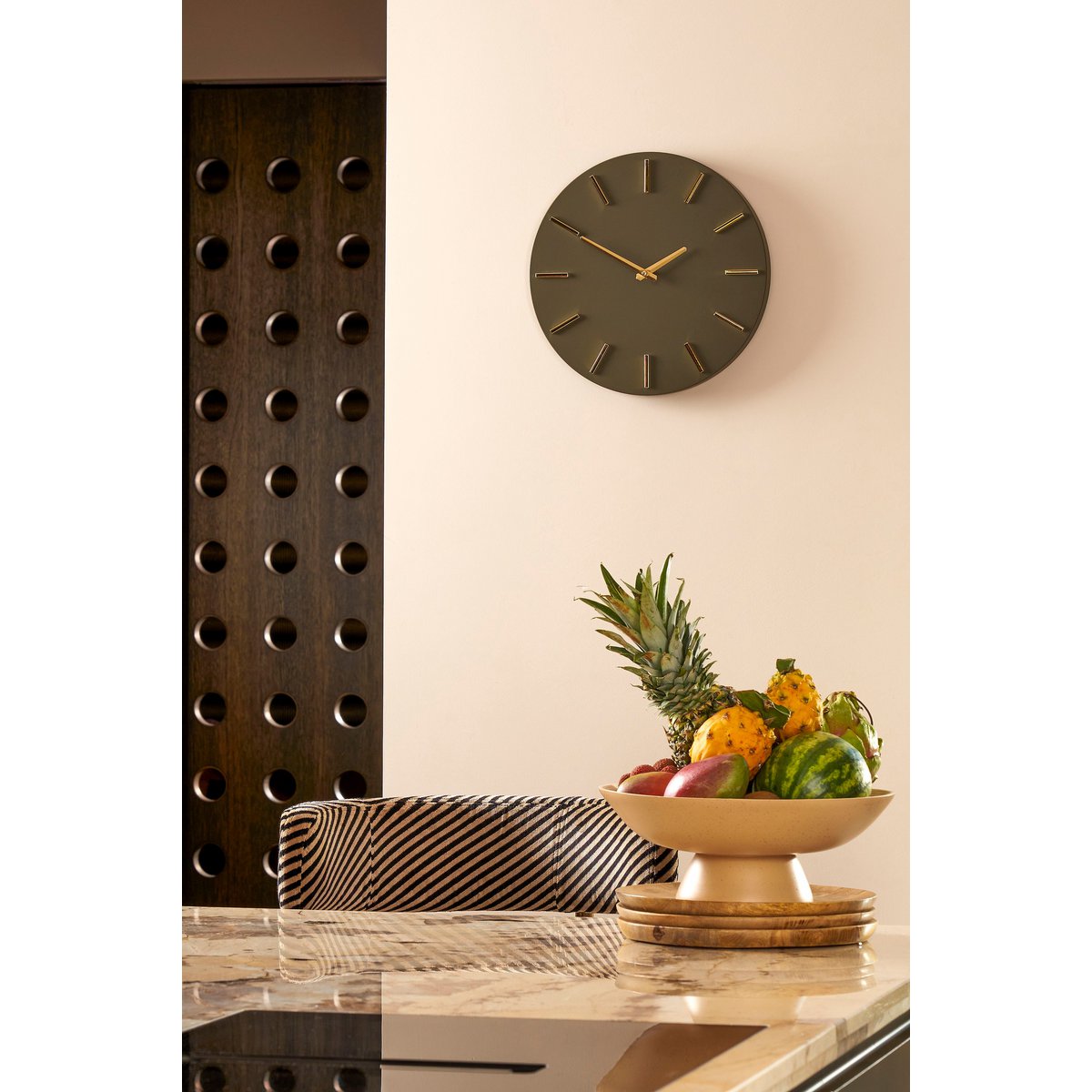 Wandklok Ø36 cm Donkergroen
