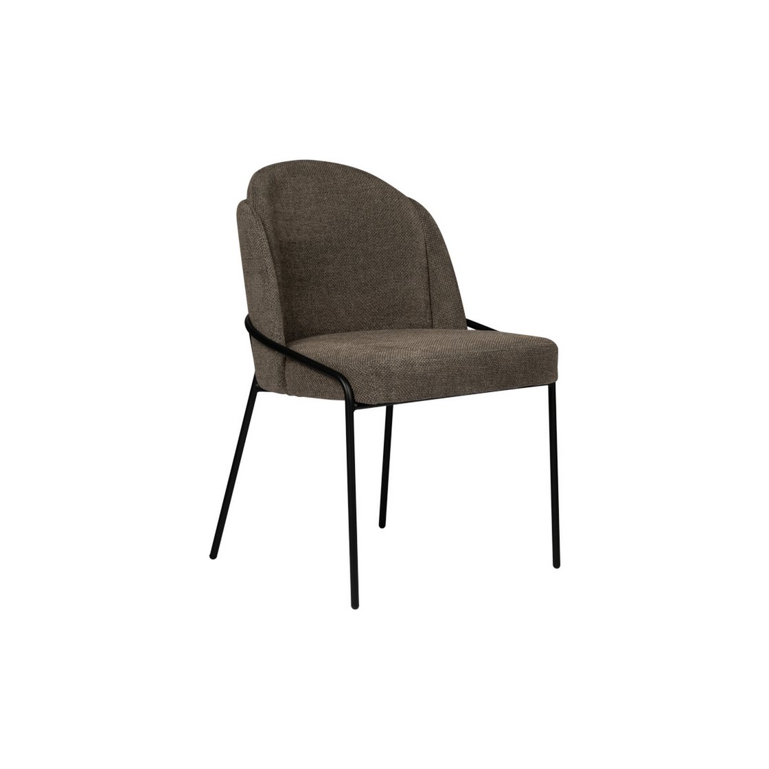 Taupe Fjord stoel met metalen poten in moderne eetkamer