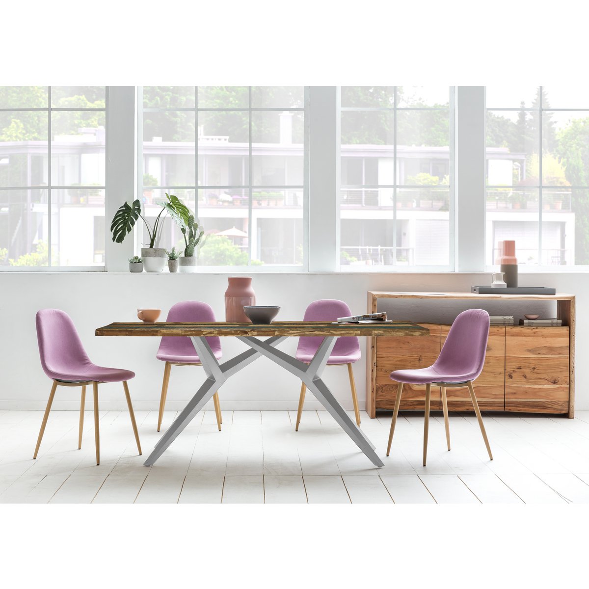 Dining table 240x100 cm with iron frame