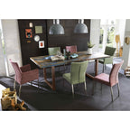 Dining table 220x100 cm colorful reclaimed wood