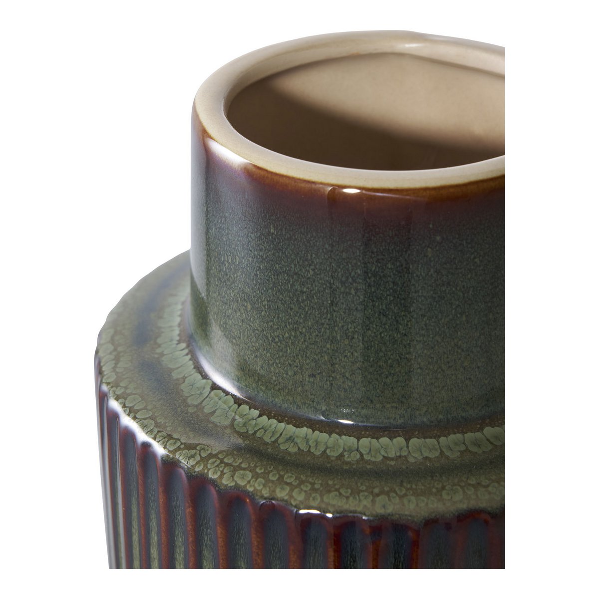 Vaas Rond Keramiek Bruin Groen/bruin