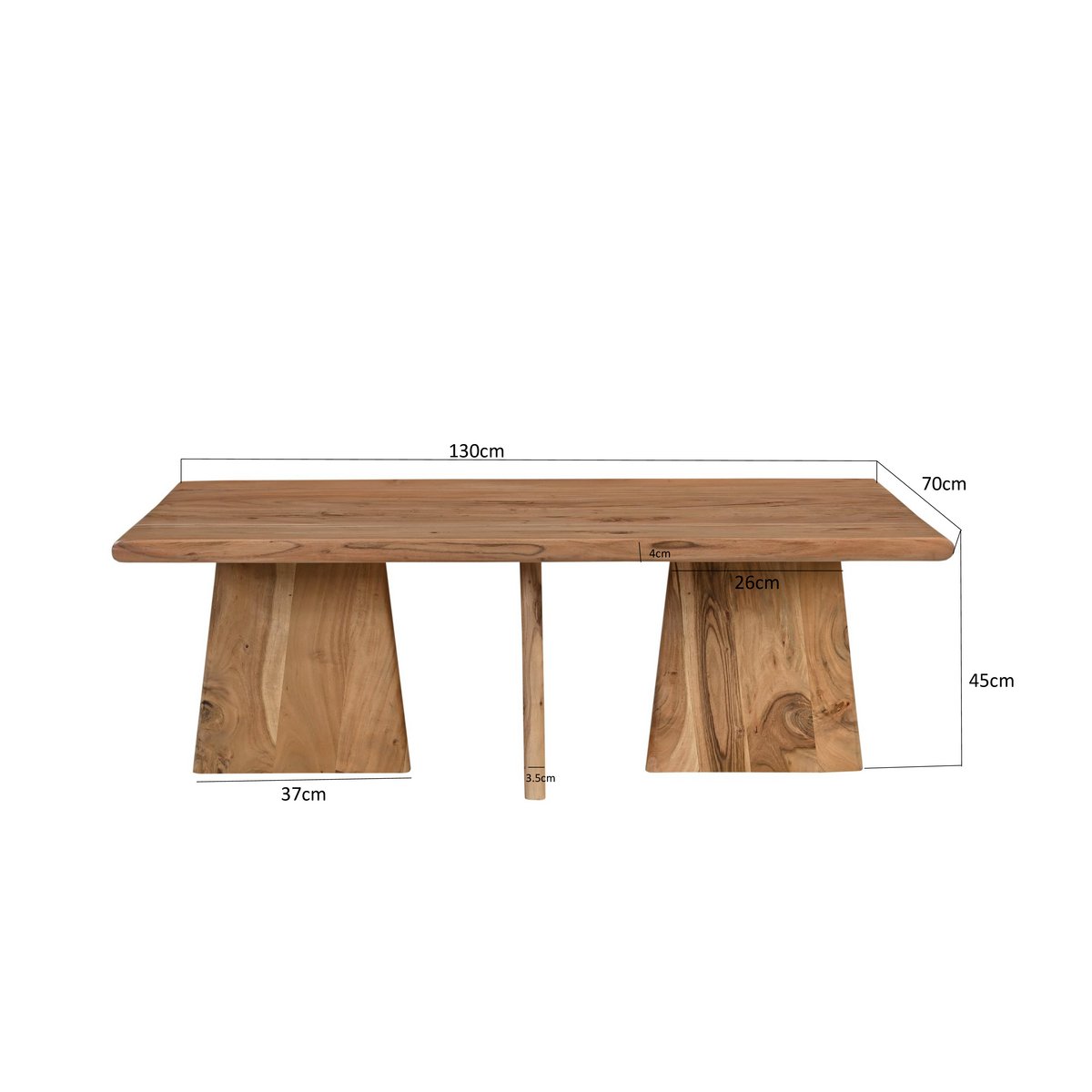 Coffee table 130x70 cm Solid Acacia