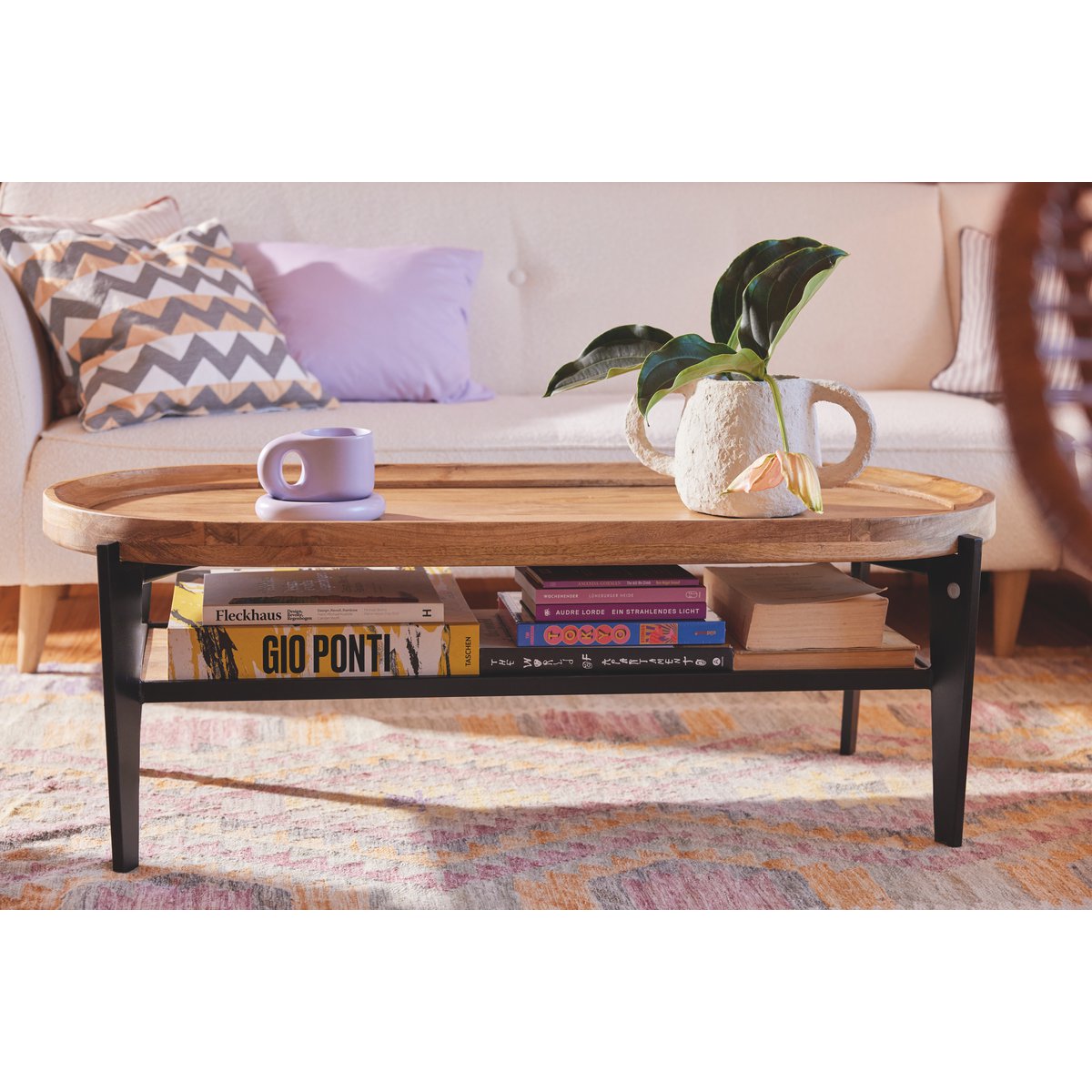 Rectangular Coffee Table with Tray