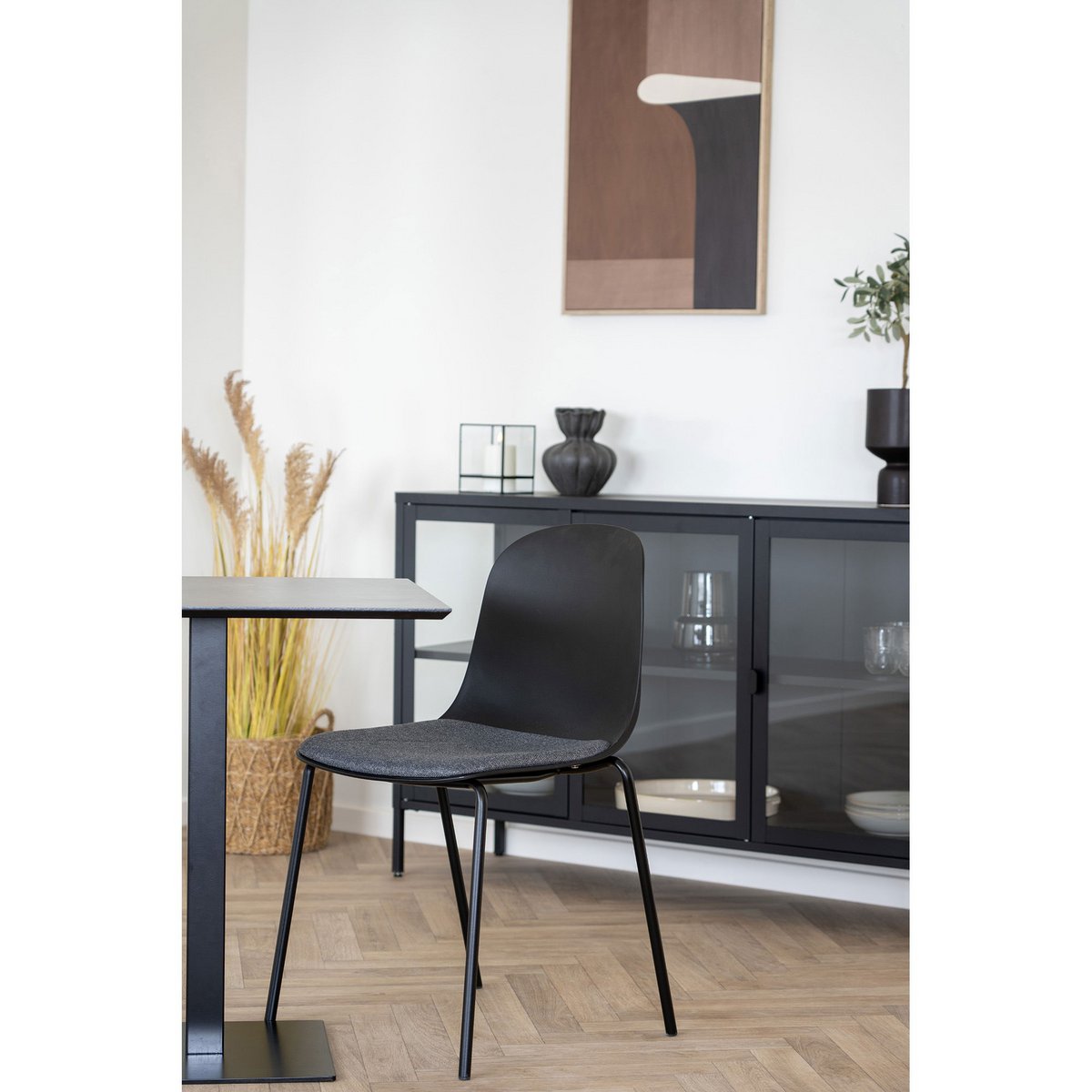 Madalena Eetkamerstoel Zwart 53x50x85cm Set van 2