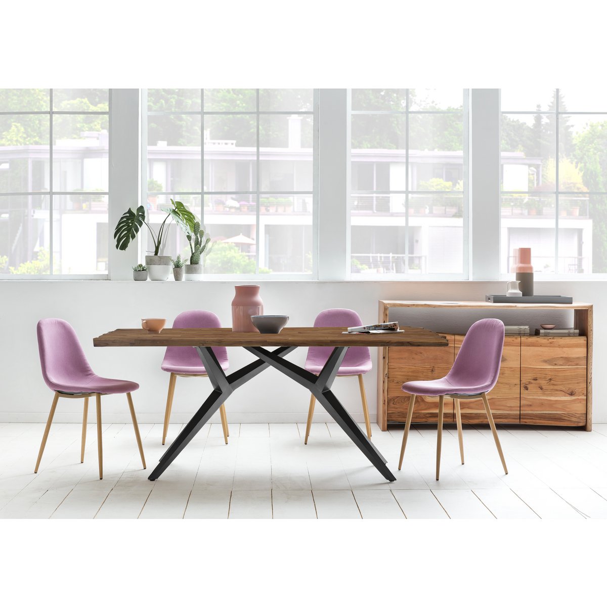 Dining table 220x100 cm with iron frame