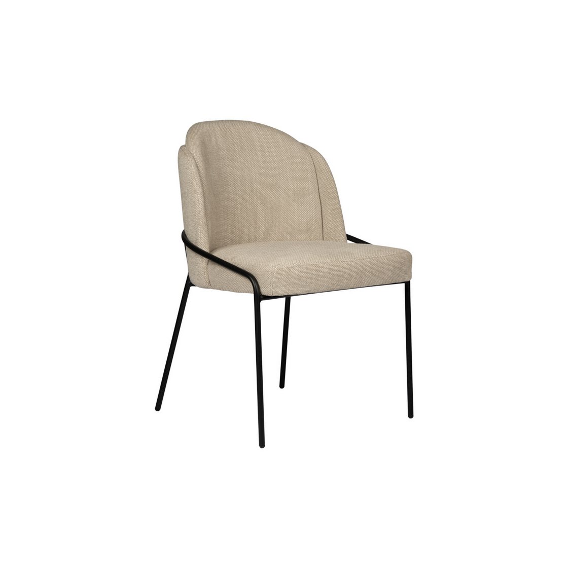 Beige Fjord stoel met metalen poten in een moderne setting