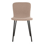 Halden Eetkamerstoel Bouclé Beige met Zwarte Poten - Set van 2