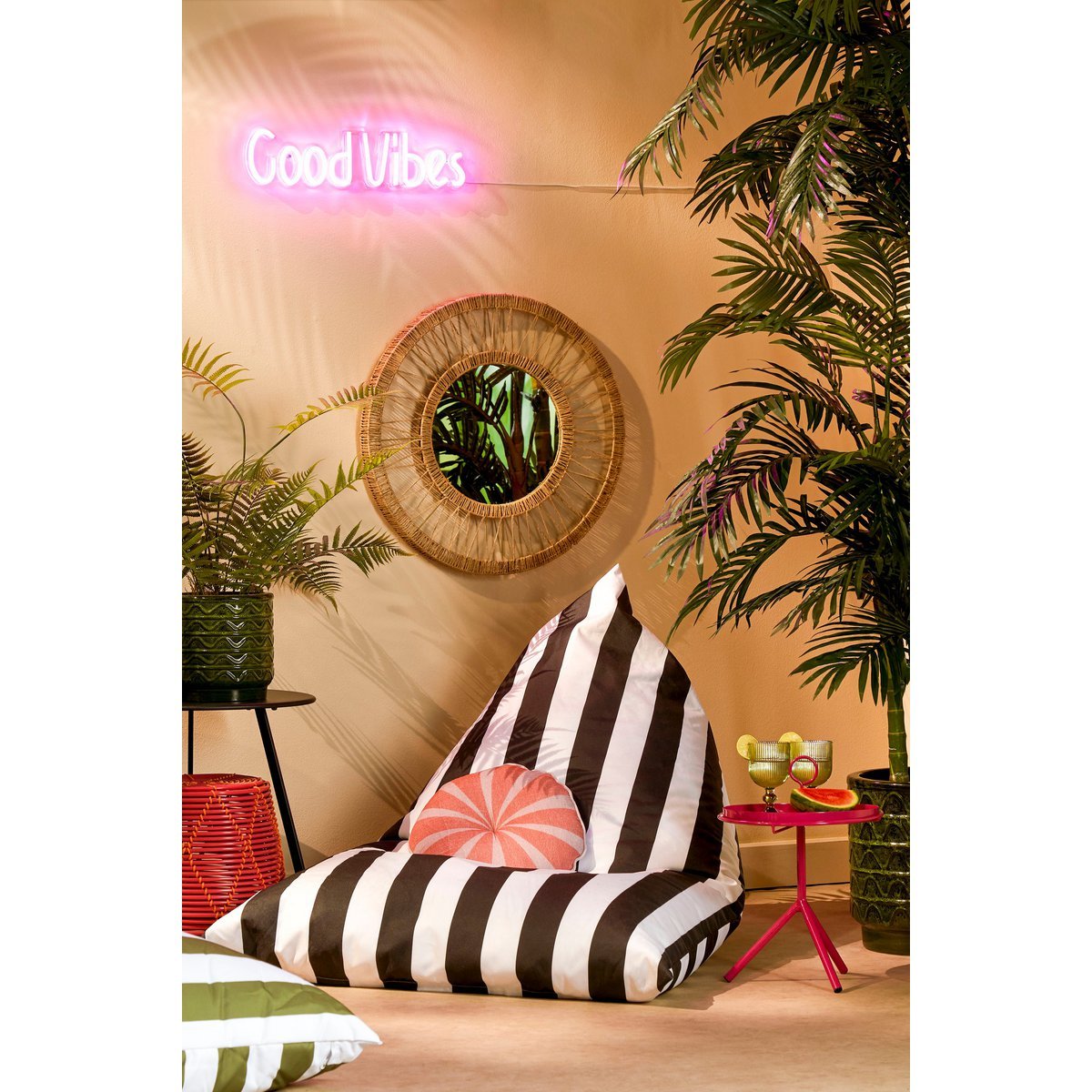 Ludy Wandspiegel Ø60 cm Jute Lichtbruin