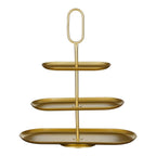 Gouden 3-laags etagère Rama van metaal, L48 x B20 x H55 cm