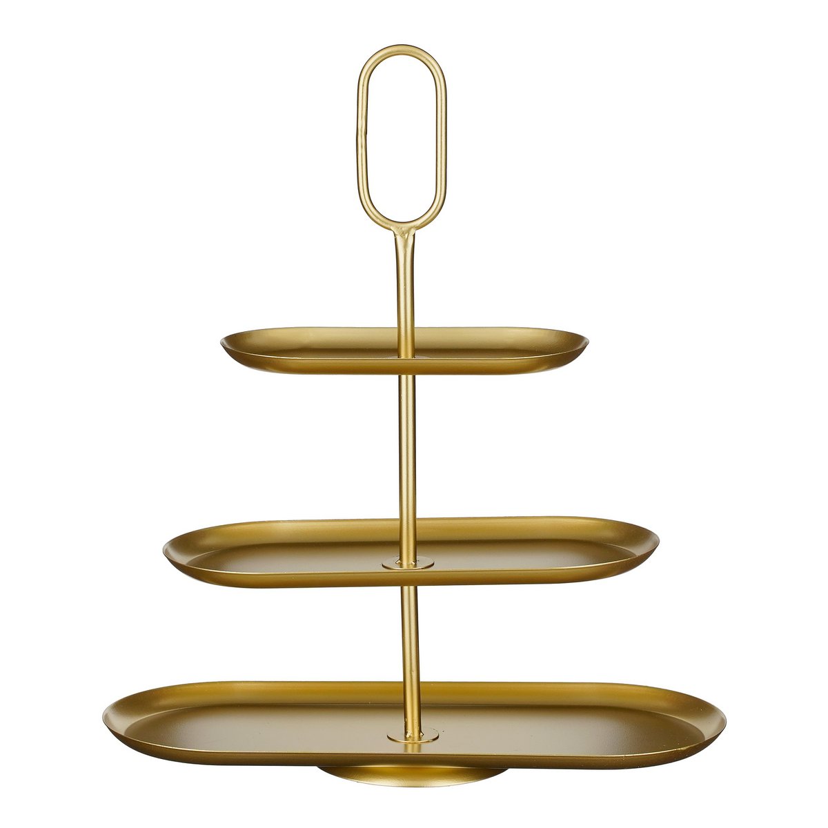 Gouden 3-laags etagère Rama van metaal, L48 x B20 x H55 cm