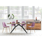 Tafel 220x100 cm met Houten Blad en IJzeren Frame