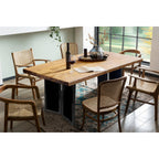 Industriële Eettafel 220x100cm Teakhout