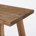 Houten Bankje Gerecycled Hout Bruin - L80 x B37 x H44 cm