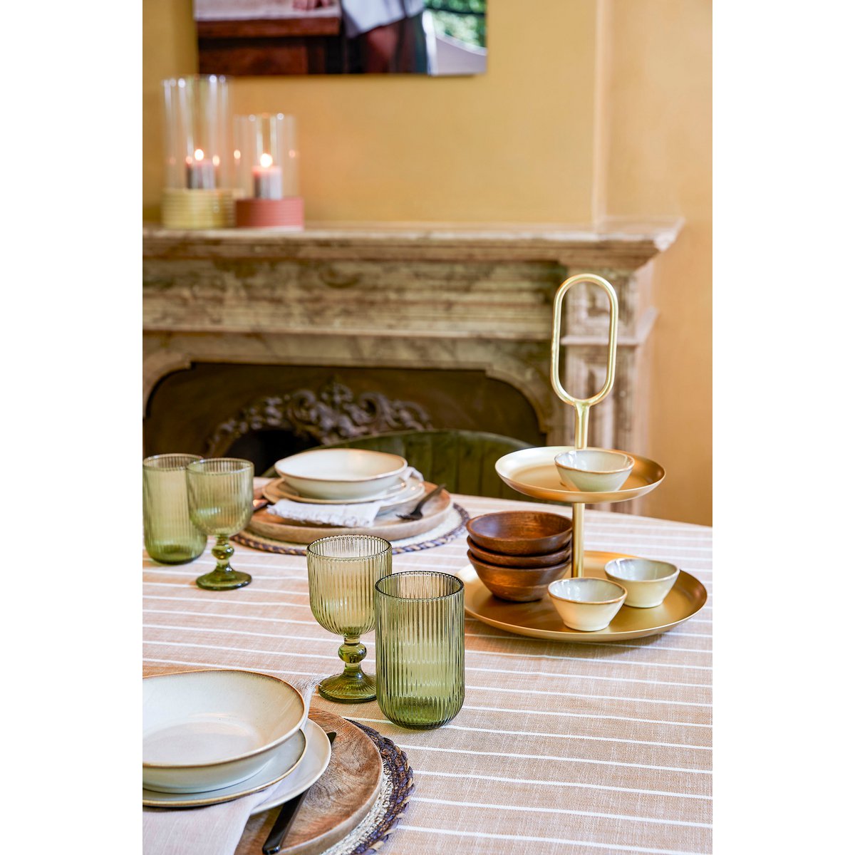 Rama Etagere 2 Laags Metaal Goud - L28 x B28 x H36 cm