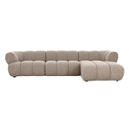 Beige 4-zits bank met rechter lounge in moderne woonkamer