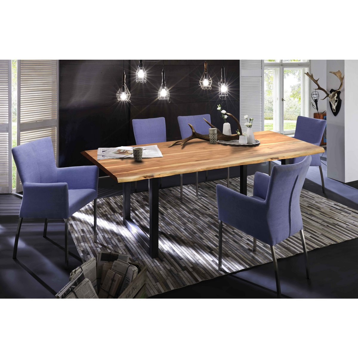 Dining table 240x100 cm Natural Acacia