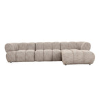 Beige 4-zits bank met rechter lounge in moderne woonkamer