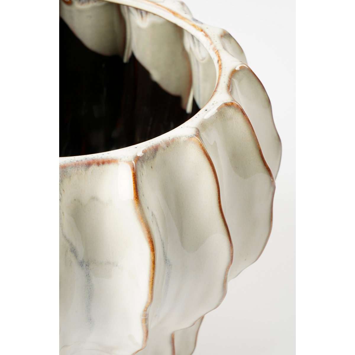 Altea Flower Pot Indoor - H20 x Ø25 cm - Ceramic - White