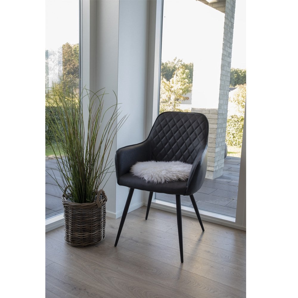 Zitting van lamsleer Ø35 cm Ivoor