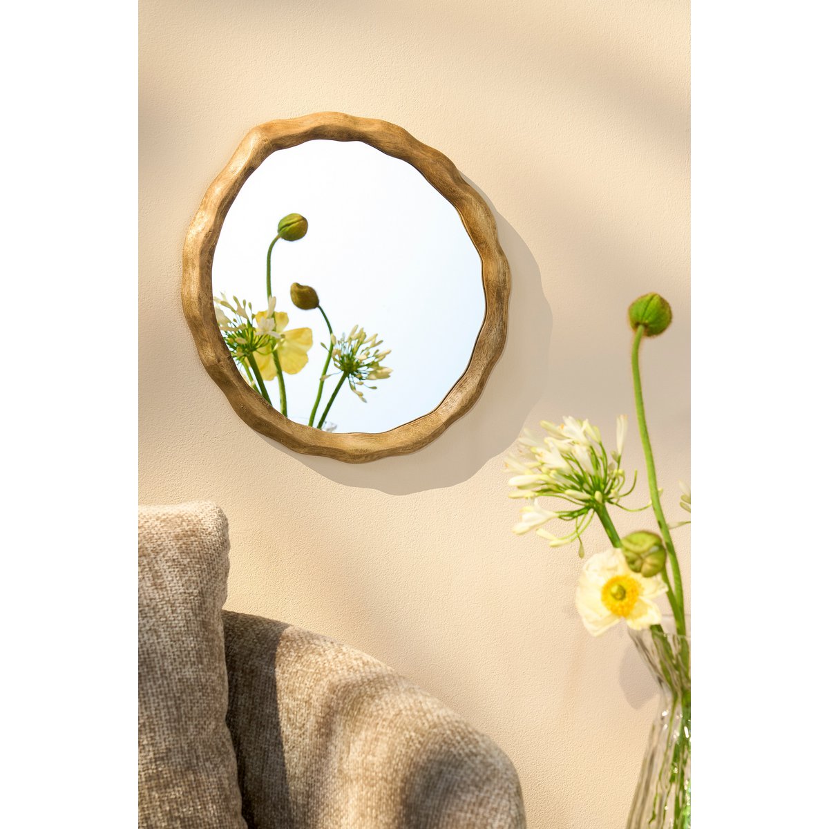 Nick Wall Mirror - Mango Wood - Dark Brown