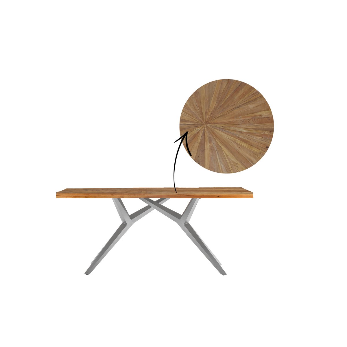 Dining table 200x100 cm Wood and Iron