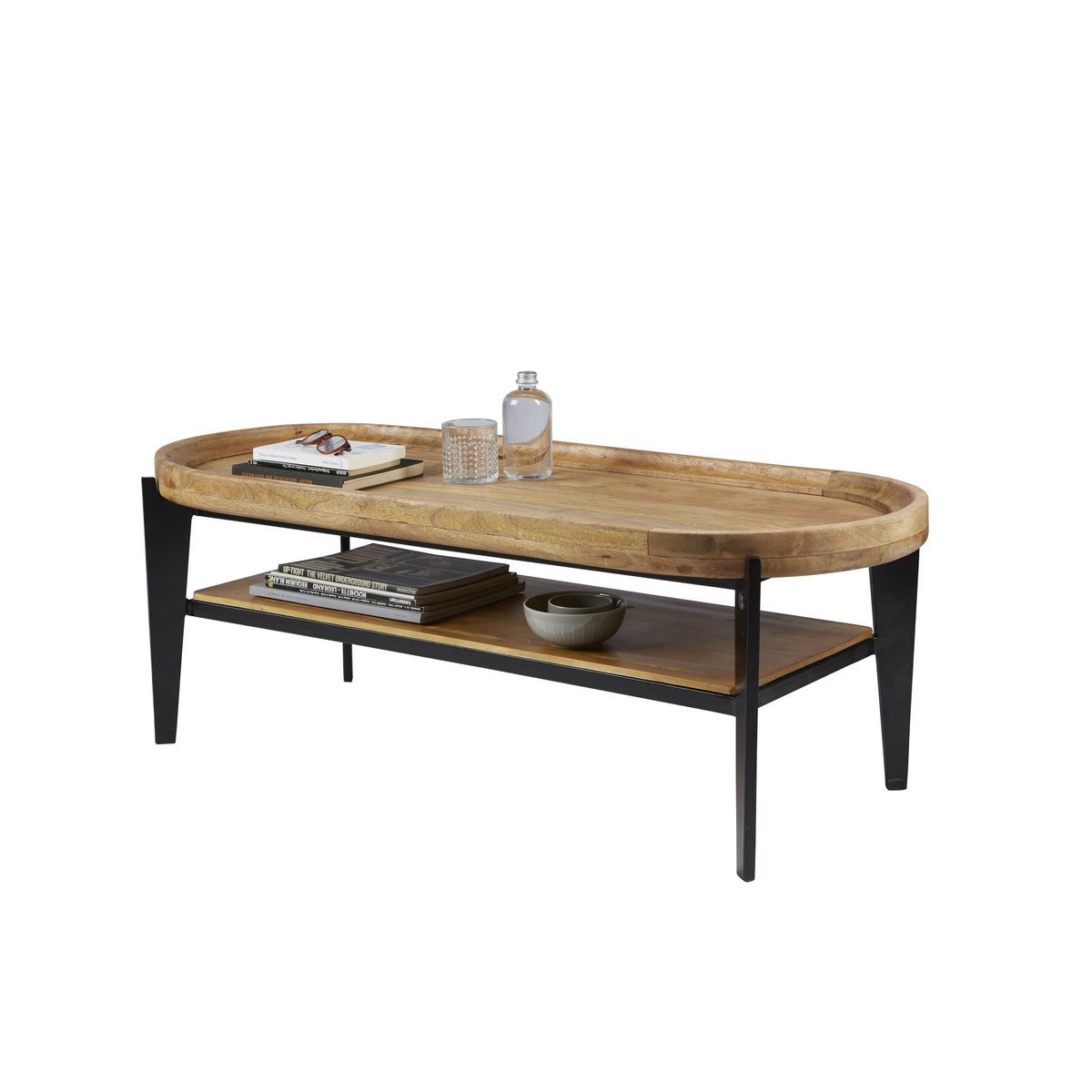 Rectangular Coffee Table with Tray