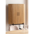Mango Wood Cabinet with Slatted Design