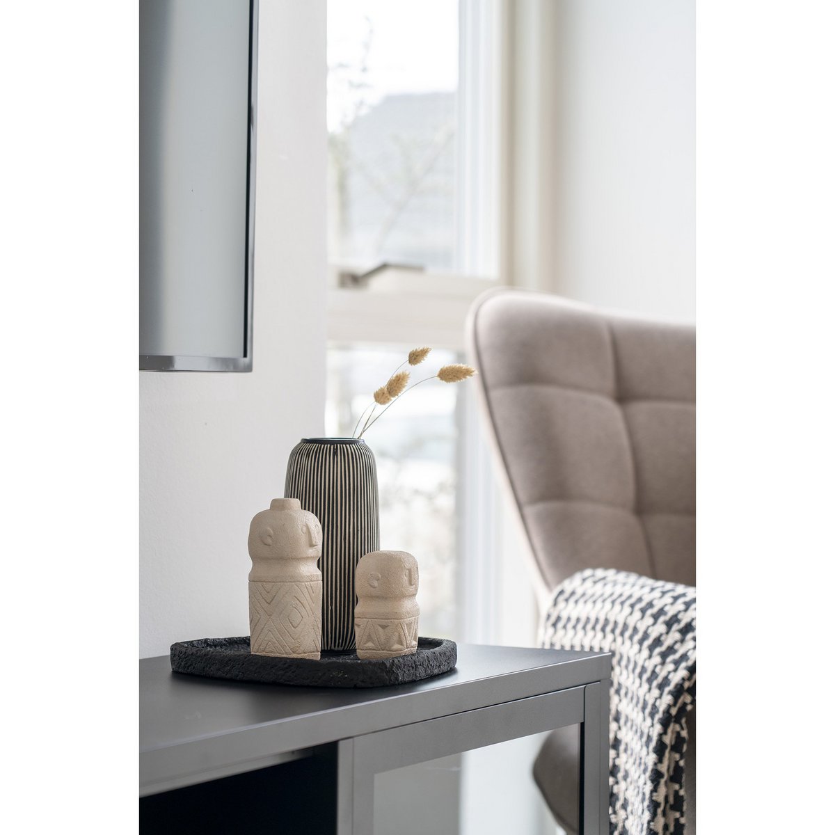 Black Cement Tray 26.5x26x2 cm