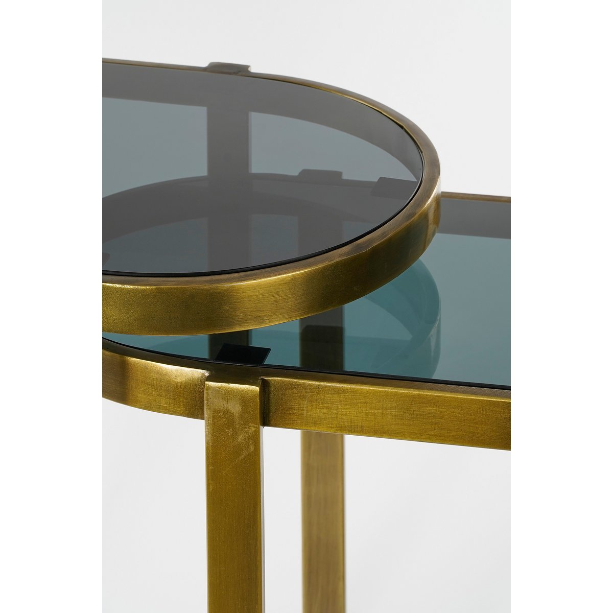 Kevin Bijzettafel Set van 2 - Metaal Goud - L54 x B34 x H56 cm