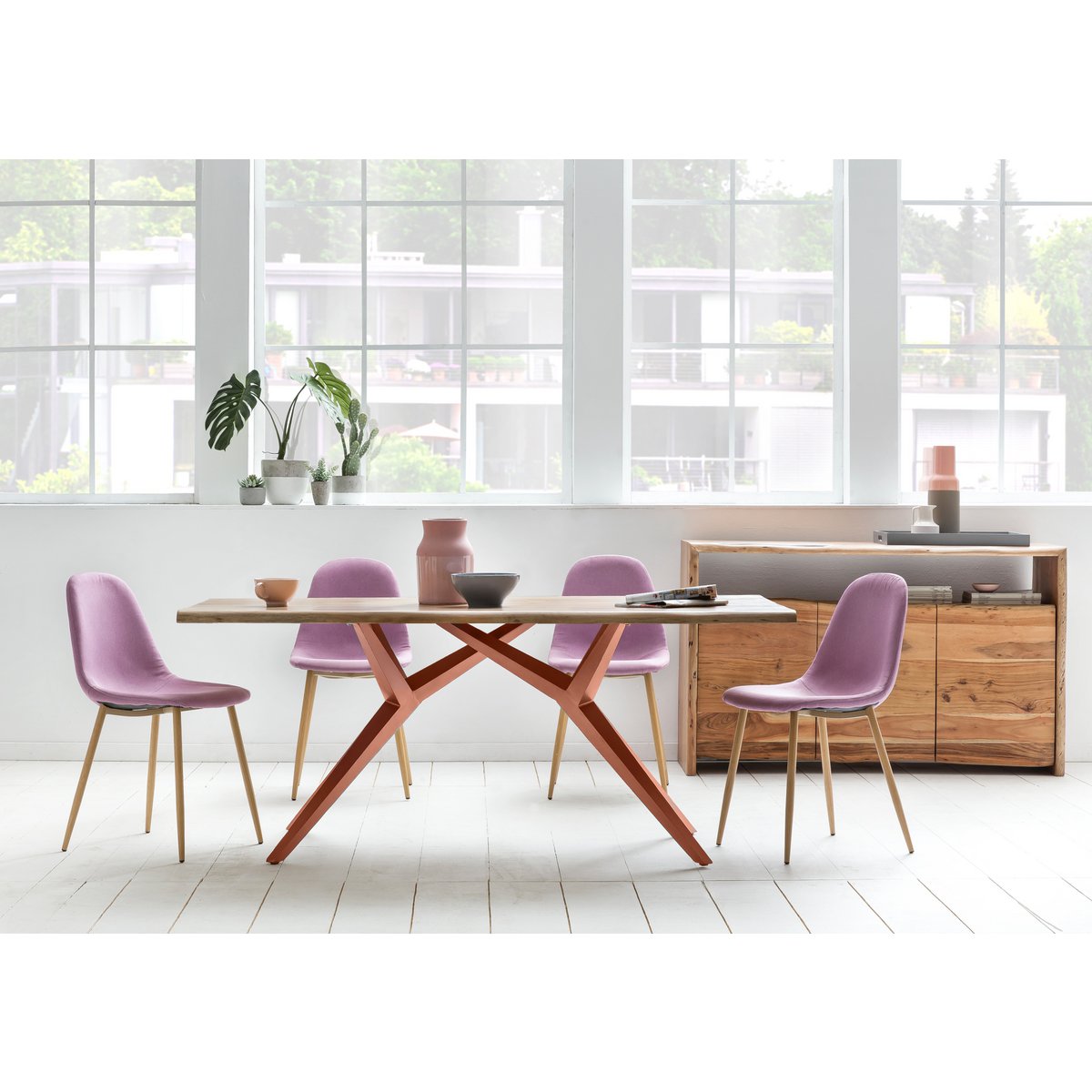 Dining table 180x100 cm with iron frame