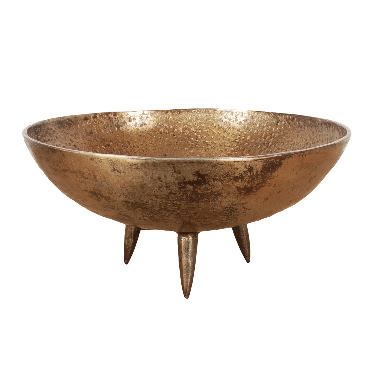 Grote aluminium bowl met organische vorm, ideaal voor fruit of decoratie.