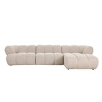 Beige 4-zits bank met rechter lounge in moderne woonkamer