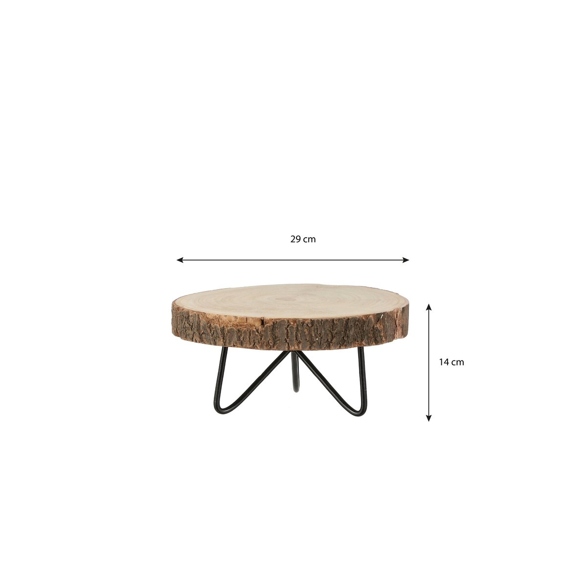 Pia Boomstam Bijzettafel - H14 x Ø29 cm - Lichtbruin